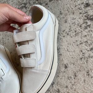 Velcro cream vans - womens size 9